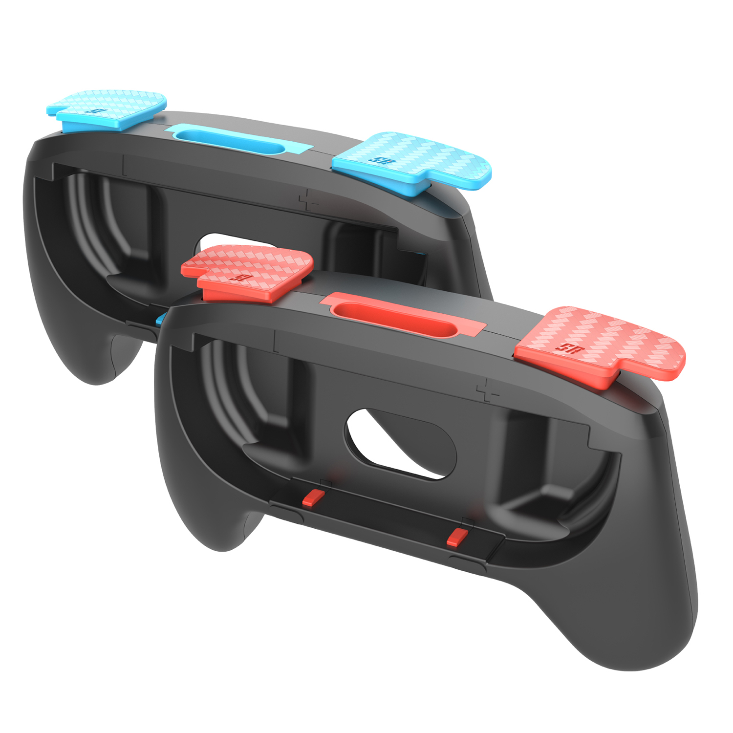 PGTECH GP-361 2Pcs For Nintendo Switch 2 Ergonomic Left and Right Joy-Con Controller Grip Handles - Black Red+Black Blue