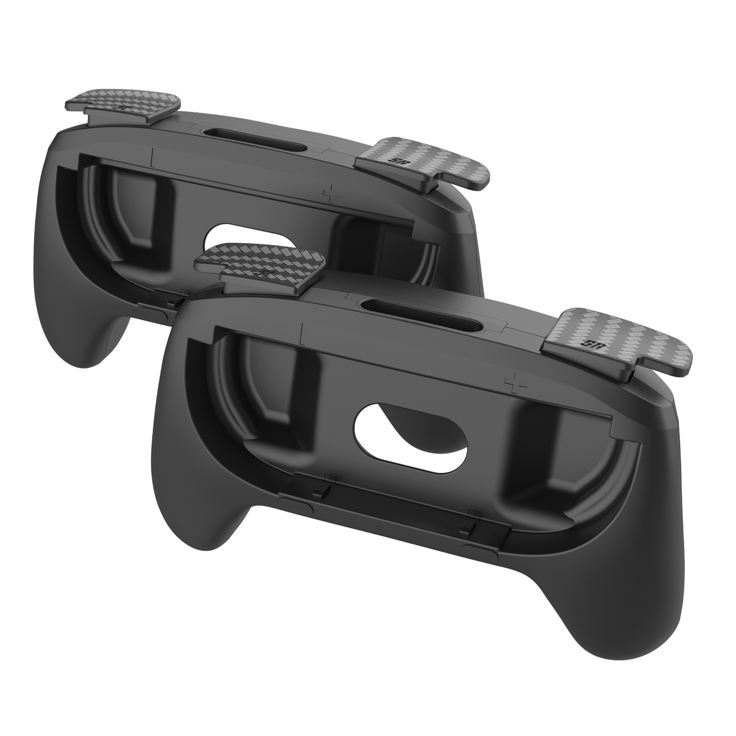 PGTECH GP-361 2Pcs For Nintendo Switch 2 Ergonomic Left and Right Joy-Con Controller Grip Handles - Black+Black