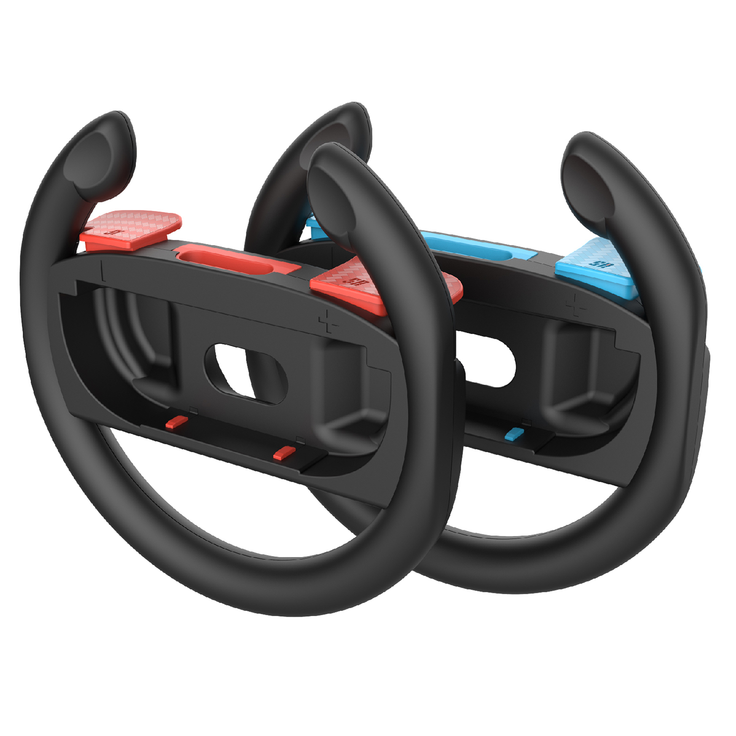 PGTECH GP-362 2Pcs For Nintendo Switch 2 Controller Racing Game Steering Wheel Left and Right Joy-Con Wheel Bracket - Black Red+Black Blue