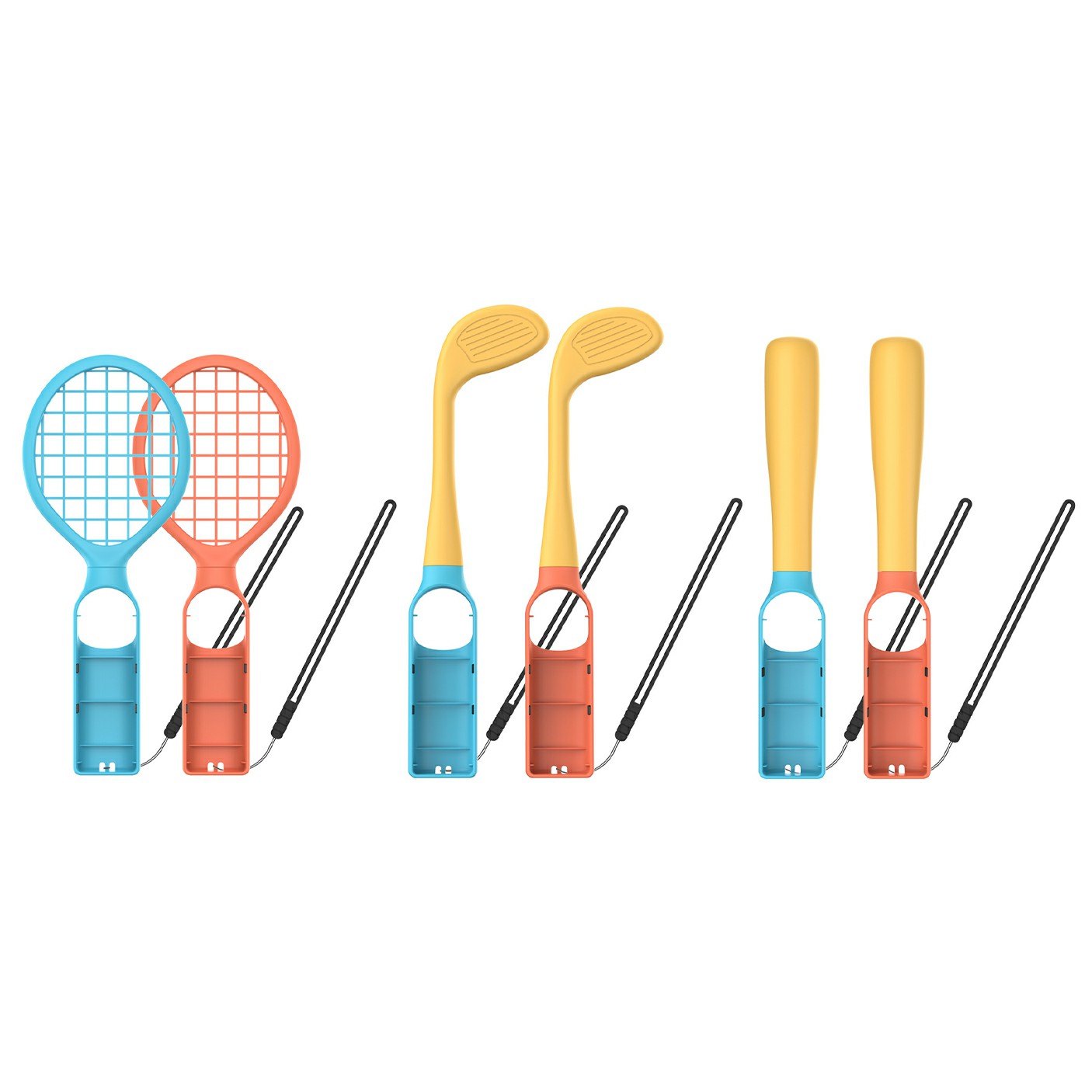 DOBE TNS-5115 6 in 1 Sports Kit for Nintendo Switch 2 / Switch / Switch OLED Baseball Bat / Tennis Racket / Golf Club Joy-Con Grip
