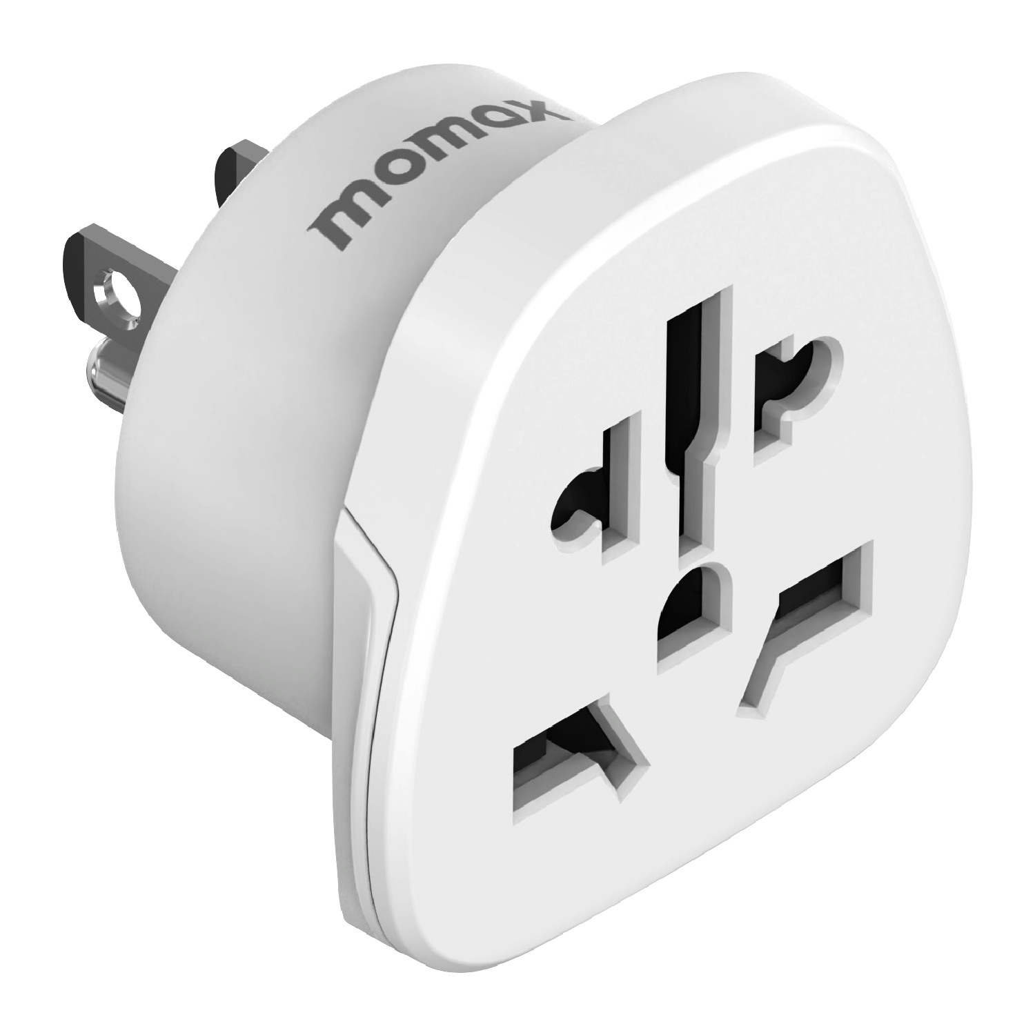 MOMAX 1-World 2500W Global Travel Adapter Universal Power Converter - US Plug / White