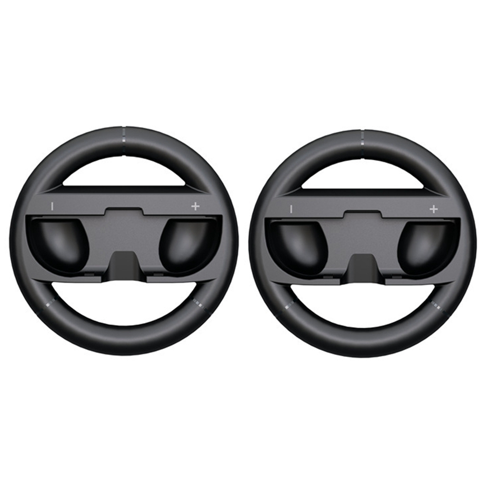 S202 For Nintendo Switch 2 Joy-Con 2Pcs Racing Steering Wheel Grip Handle Game Controller Accessory - Black+Black