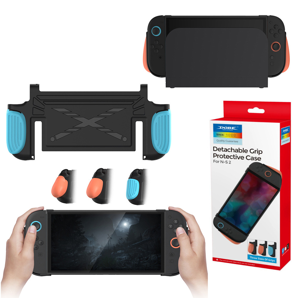 DOBE TNS-5196 Detachable Grip Protective Case for Nintendo Switch 2 Ergonomic Grip Cover with Foldable JoyCon Holder - As Shown