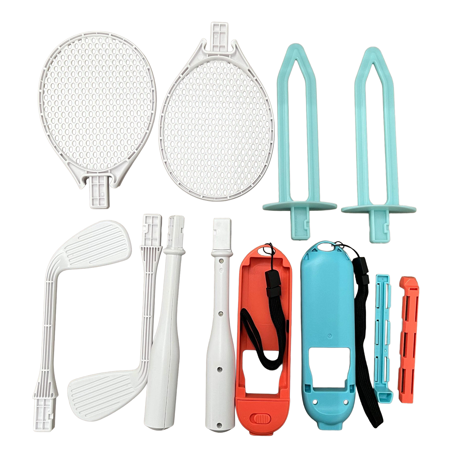 KJH-NS2-038 For Nintendo Switch/OLED/Lite Sports Game Accessories Set Detachable Grip Tennis Racket Golf Club Kit