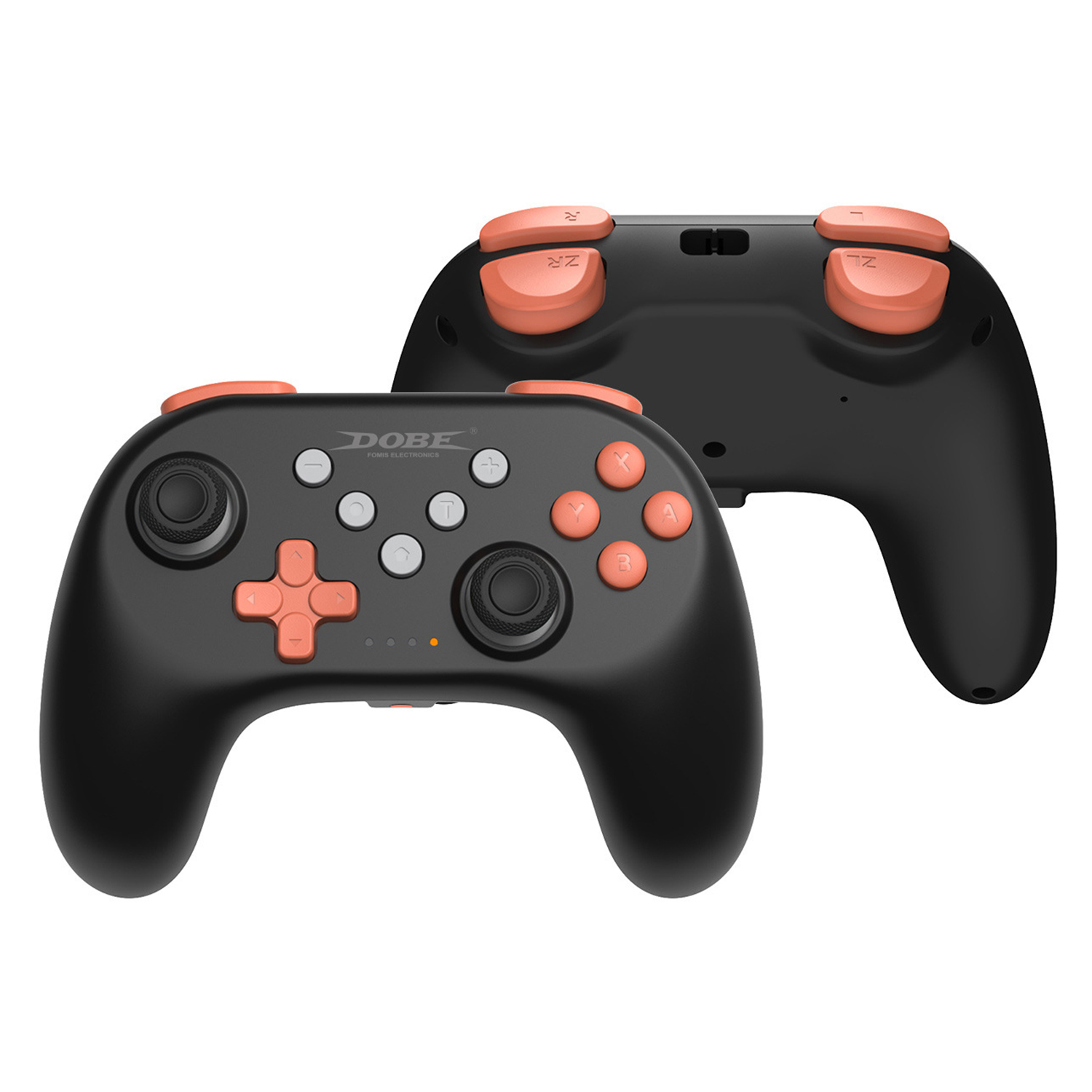 DOBE FOMIS ELECTRONICS TNS-0117E Wireless Bluetooth-compatible Controller for Nintendo Switch 2 / Switch / OLED Gamepad with Vibration - Black  /  Orange