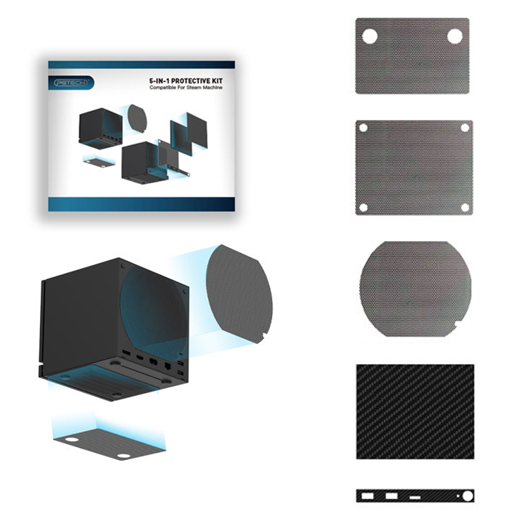 PGTECH GP-829 5Pcs/Set For Steam Machine Dust Filter Mesh + Carbon Fiber Sticker Protective Kit