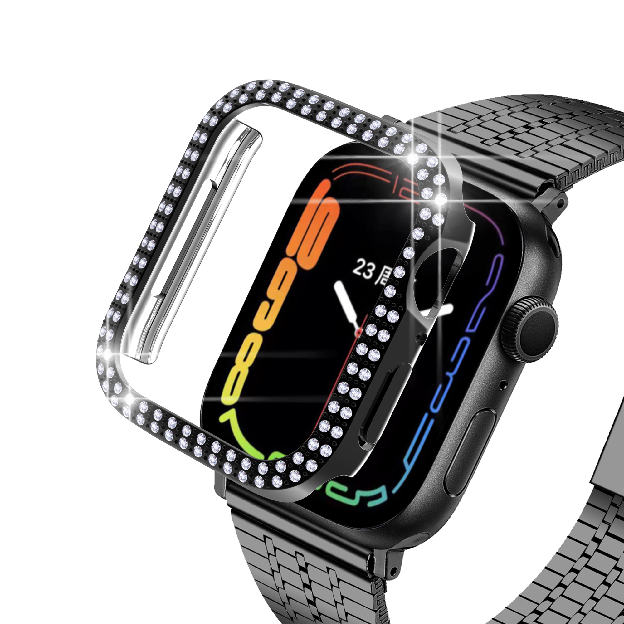 

Украшение Кафету с Тщательными Пк. - Черный, Apple Watch Series 7 45mm