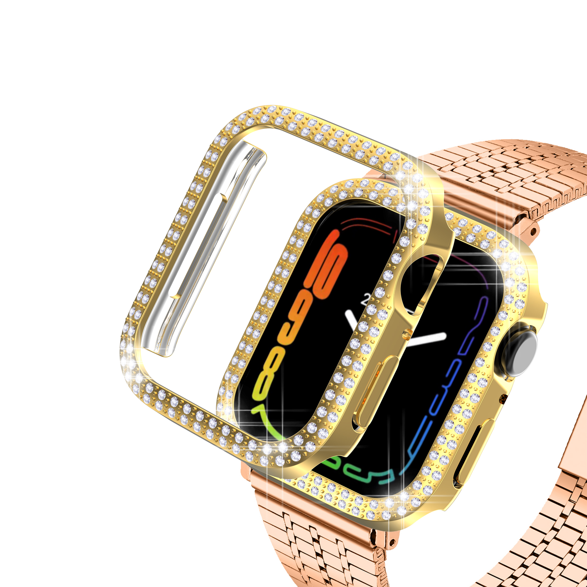 

Обложка Гальванизации Жесткого пк Decor Smart Watch Cover Для Apple Watch Series 7 41 мм - Золото, Apple Watch Series 7 41mm