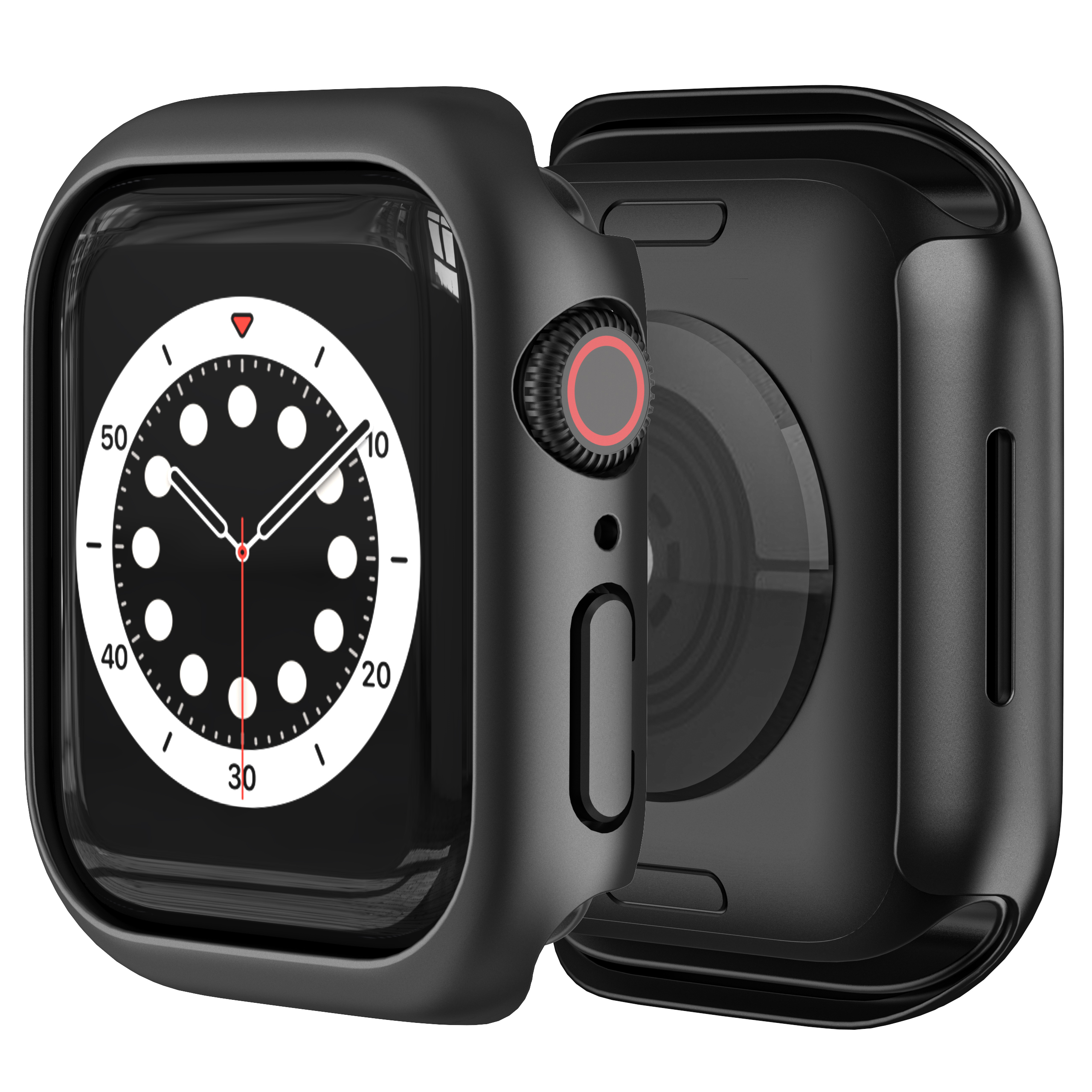 

Hard PC Hollow Watch Protective Case for Apple Watch Series 7 41mm - Bright Black, Apple Watch Series 7 41mm