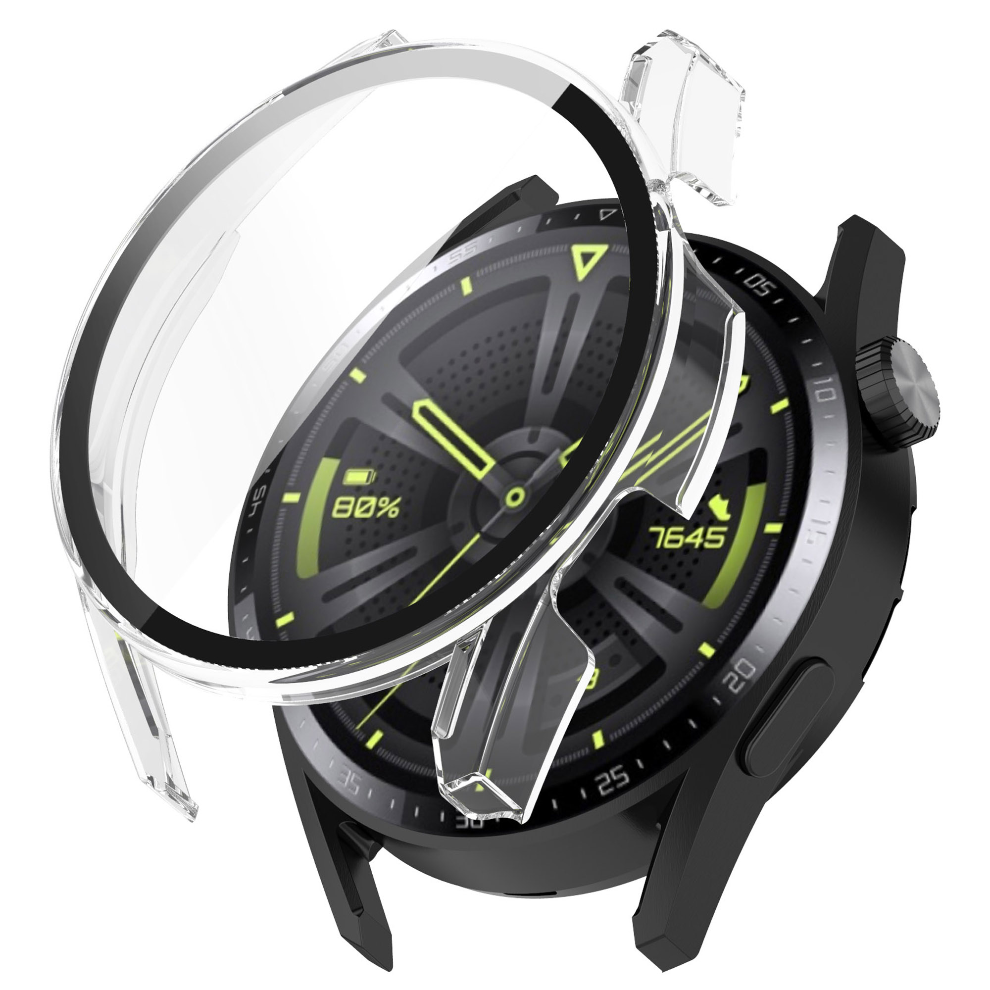 

Scratch Resistant Overall Hard PC Cover with HD Tempered Glass Screen Protector for Huawei Watch GT 3 42mm - Transparent, Other Huawei Models