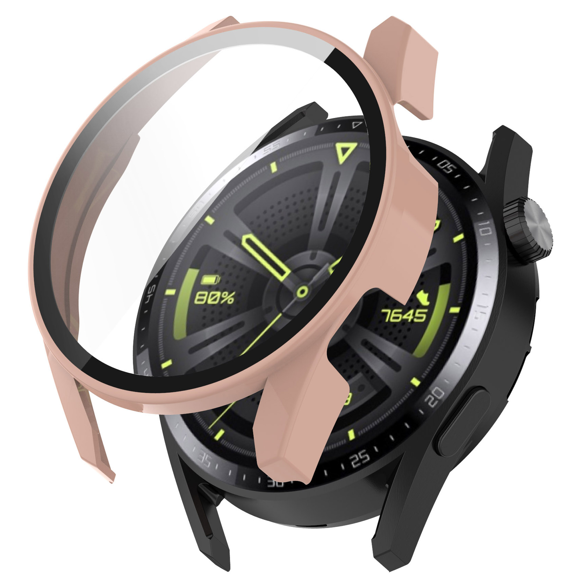 

Scratch Resistant Overall Hard PC Cover with HD Tempered Glass Screen Protector for Huawei Watch GT 3 42mm - Pink, Other Huawei Models