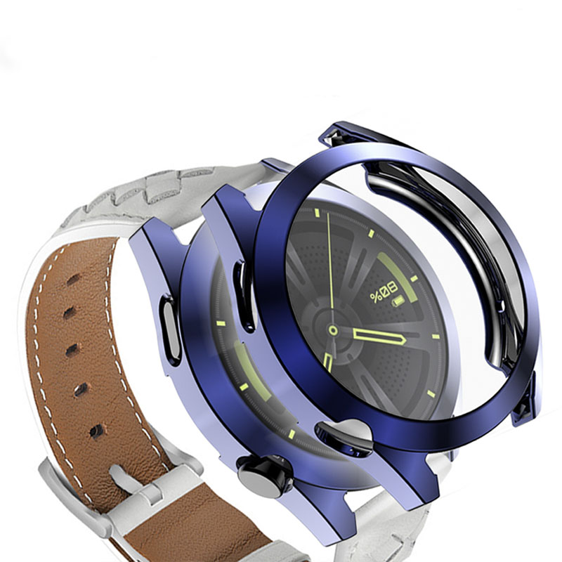 

For Huawei Watch GT 3 46mm Full Coverage TPU Electroplate Smart Watch Protective Frame Case - Blue, Other Huawei Models