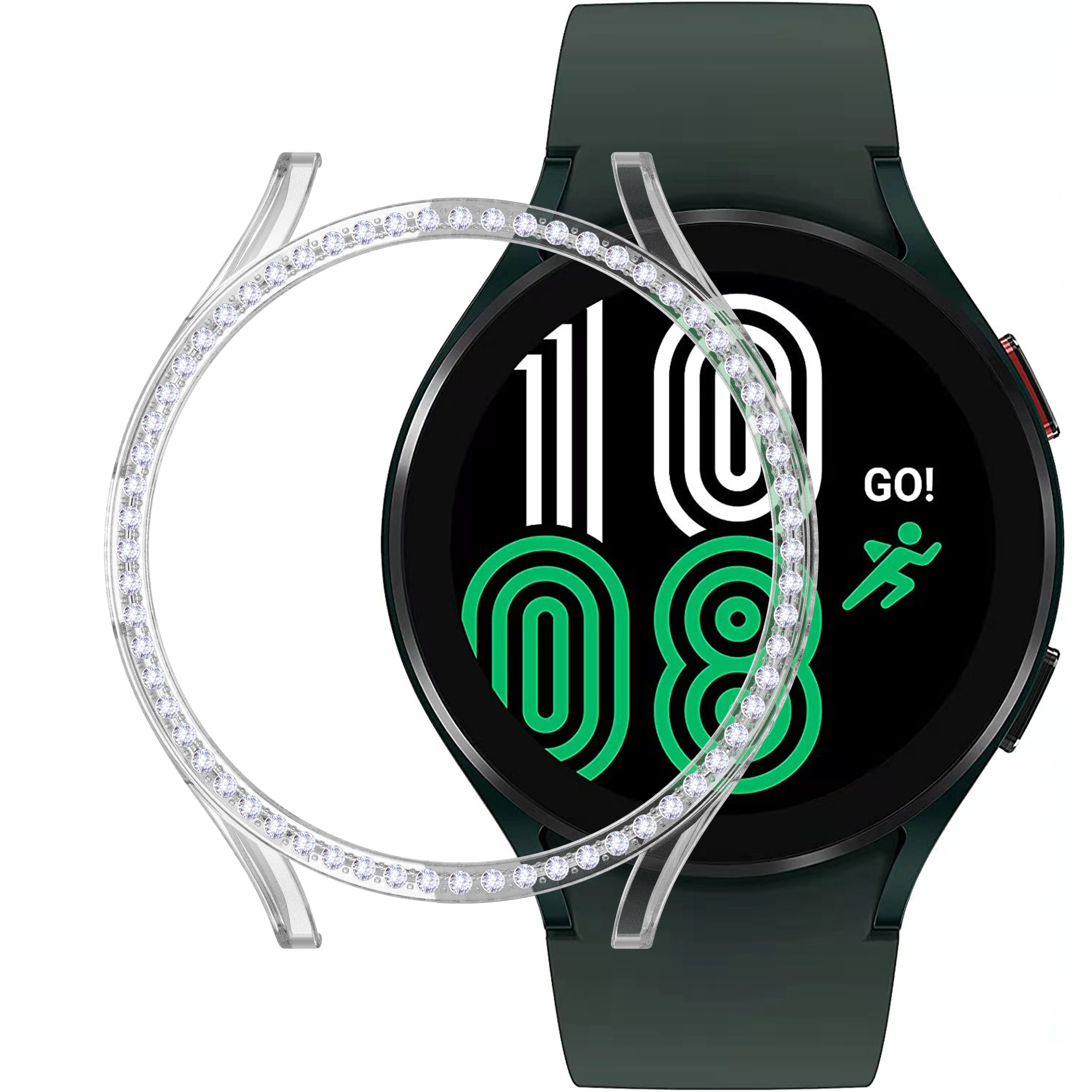 

Для Samsung Galaxy Watch4 44 Мм Часы Для Часов Протектор Стразы Harf-Pack Жесткий ПК Защитный Чехол - Прозрачный, Samsung Galaxy Watch4 44mm