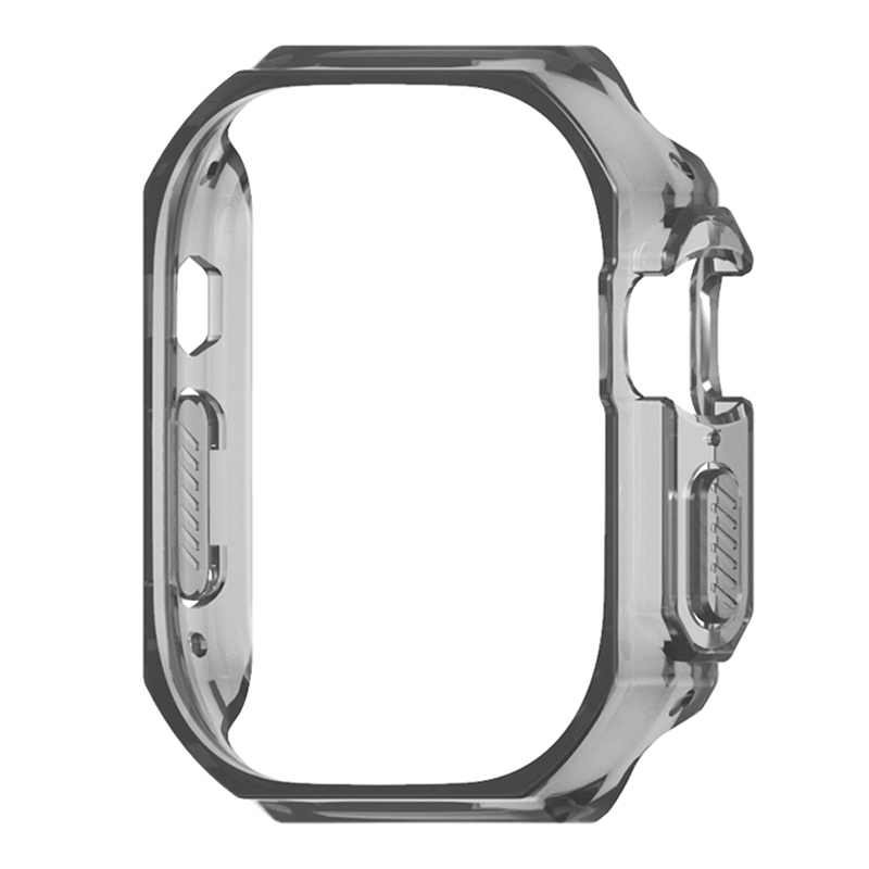 

Для Apple Watch Ultra 49 мм Slim Hard PC Protective Watch Рама Case Case Antipcratch Smart Watch Edge Protector - Прозрачный Черный, Apple Watch Ultra 49mm