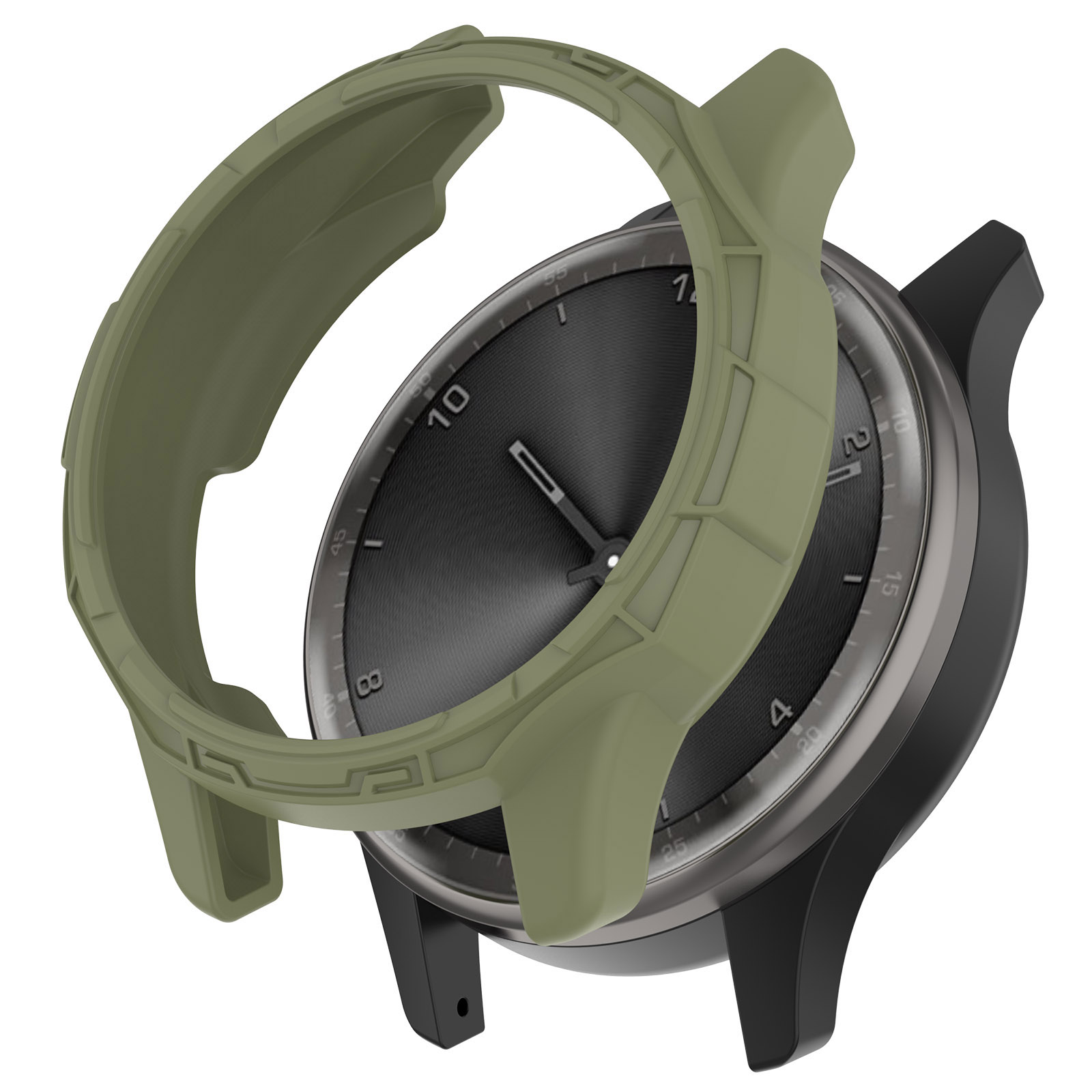 

Für Garmin Vivomove Trend Drop-proof TPU Watch Case Hohl Stoßstangenrahmenabdeckung - Dschungelgrün, Garmin vivomove Trend