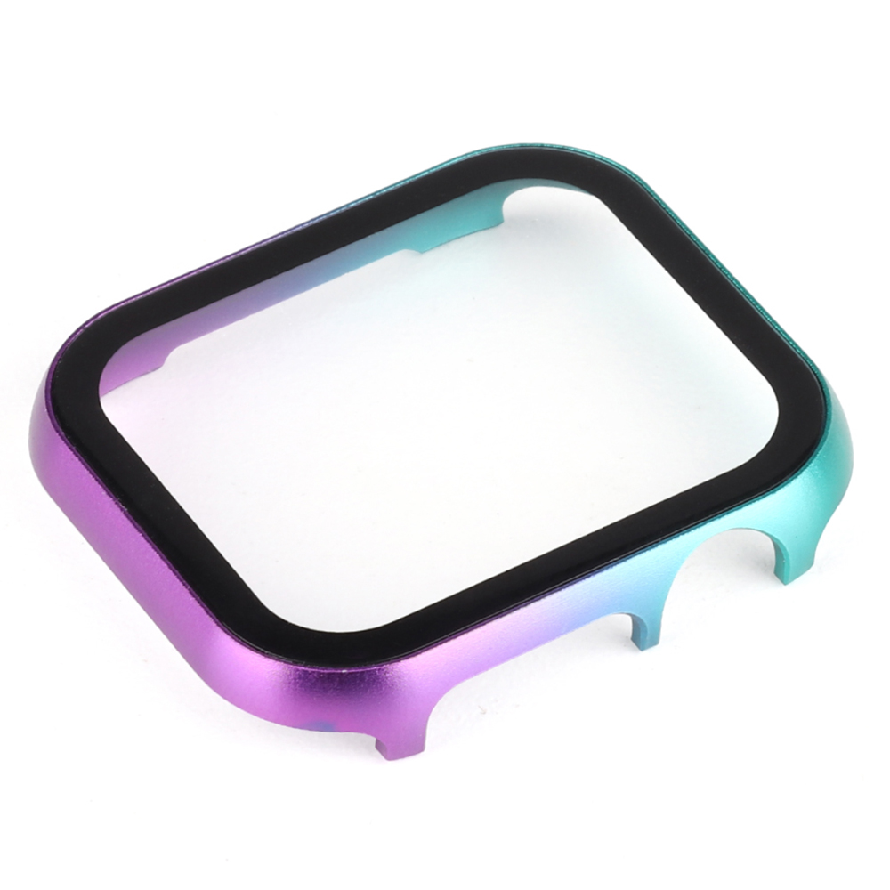 

Für Die Apple Watch Series 3 2 1 42 mm Hard Case Metal Watch Cover Mit Temperiertem Glasschildschutzschutz - Grünen Rosa -gradienten, Apple Watch Series 3 42mm