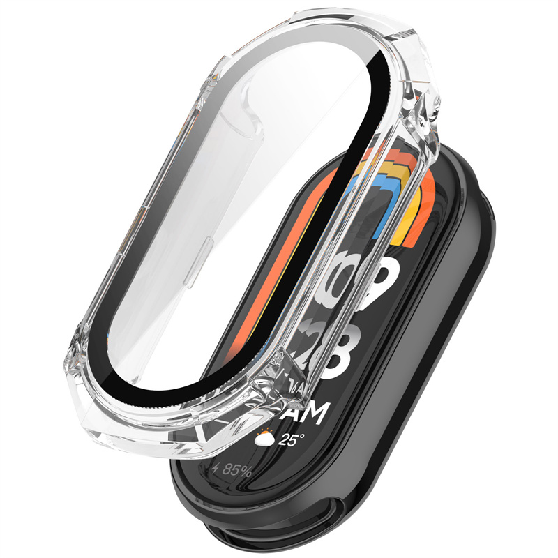 

Enkay Hut Prince Für Xiaomi Smart Band 8 Vollbeschwerde Hartpc Uhrengehäuse Mit HD -temperaturglasfilm - Transparent, Xiaomi Smart Band 8