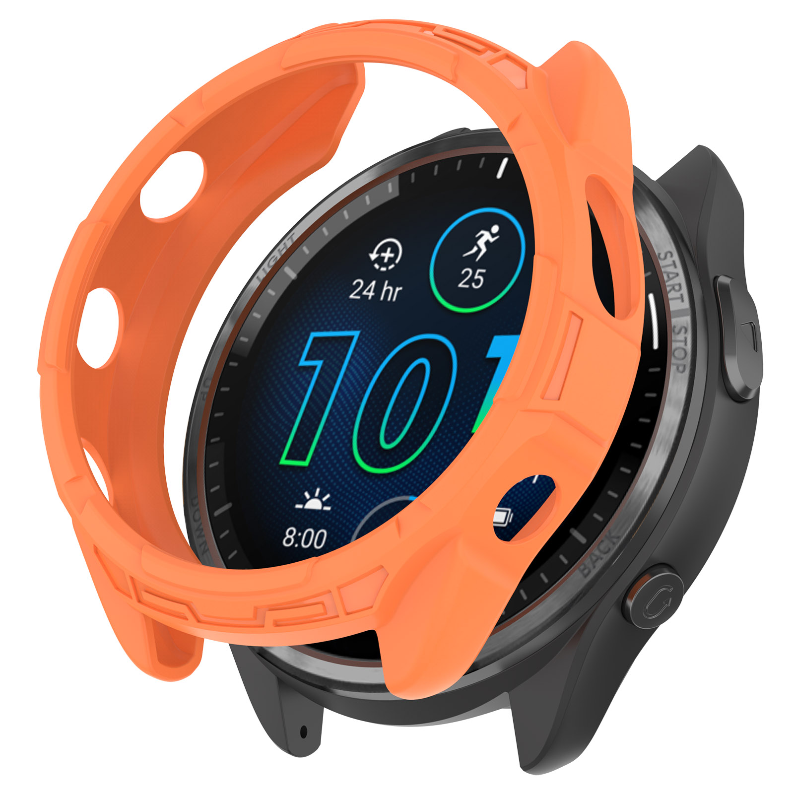 

Für Garmin Forerunner 965 TPU Watch Case Hohlrout - Orange, Garmin Forerunner 965