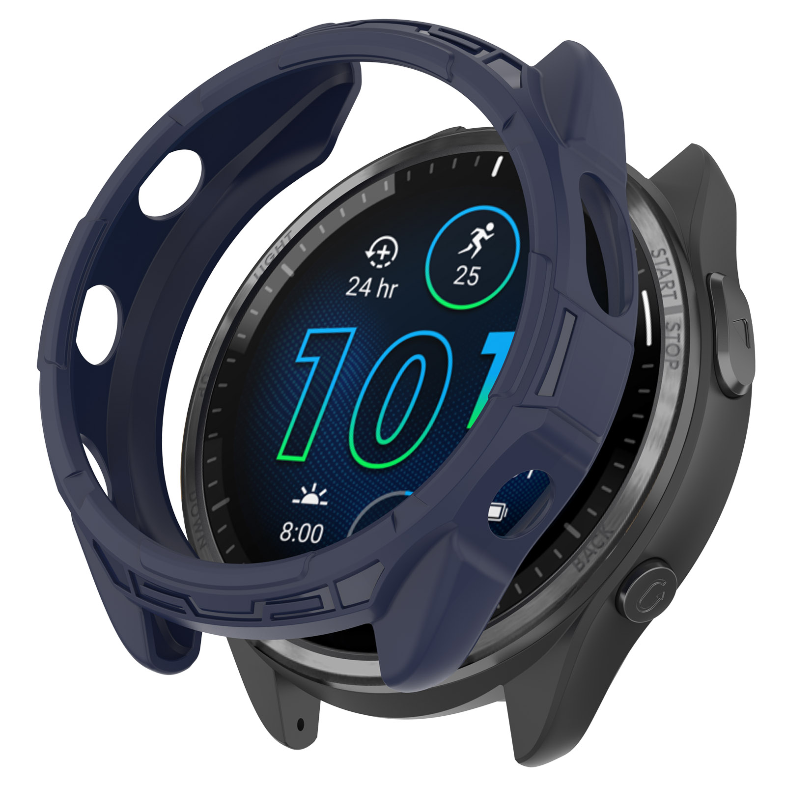 

Für Garmin Forerunner 965 TPU Watch Case Hohlrout - Mitternachtsblau, Garmin Forerunner 965