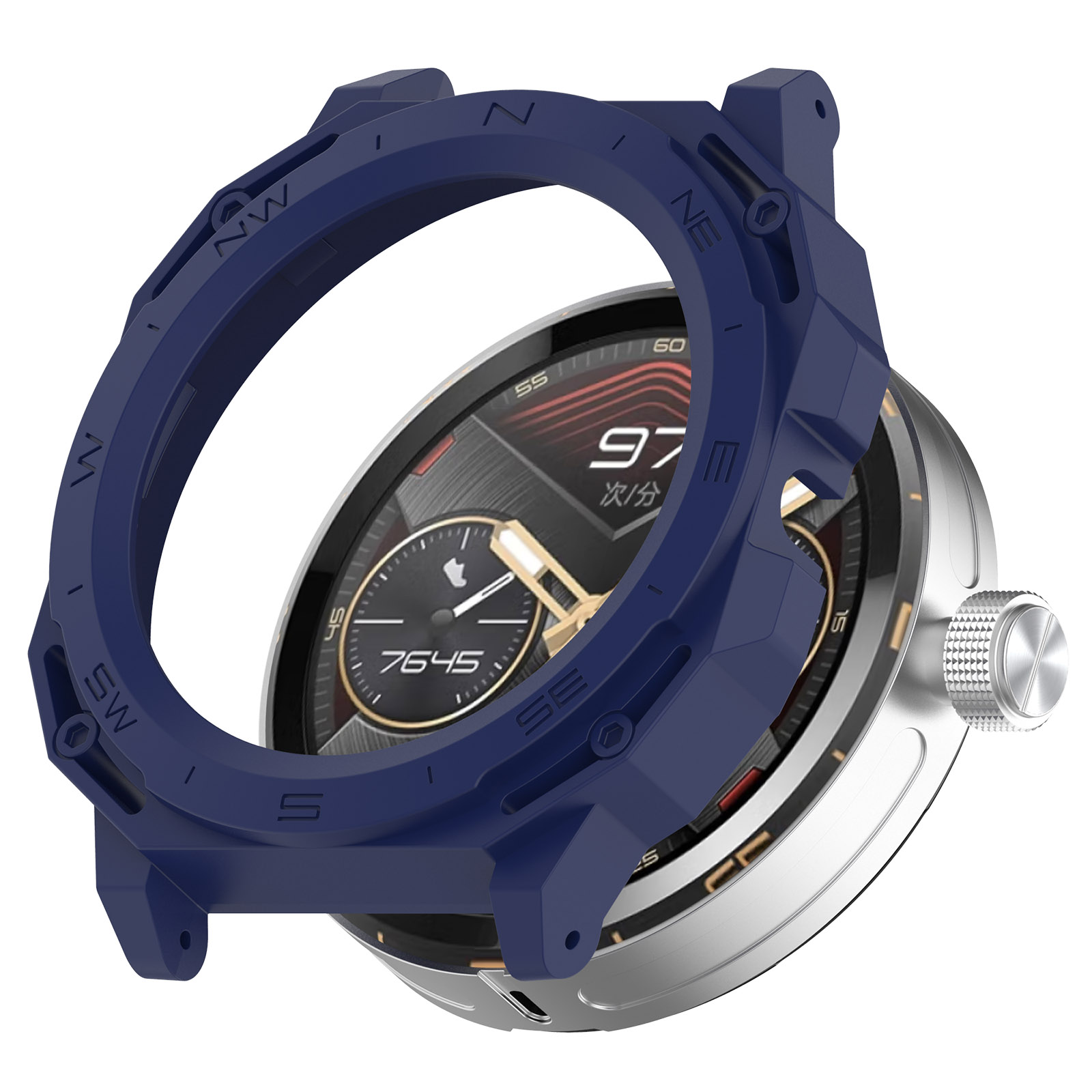 

Für Huawei Uhr Watch GT Cyber ​​uhrenrahmenabdeckung 22 mm Hard PC Scratch Resistant Watch Hülle - Mitternachtsblau, Huawei Watch GT Cyber