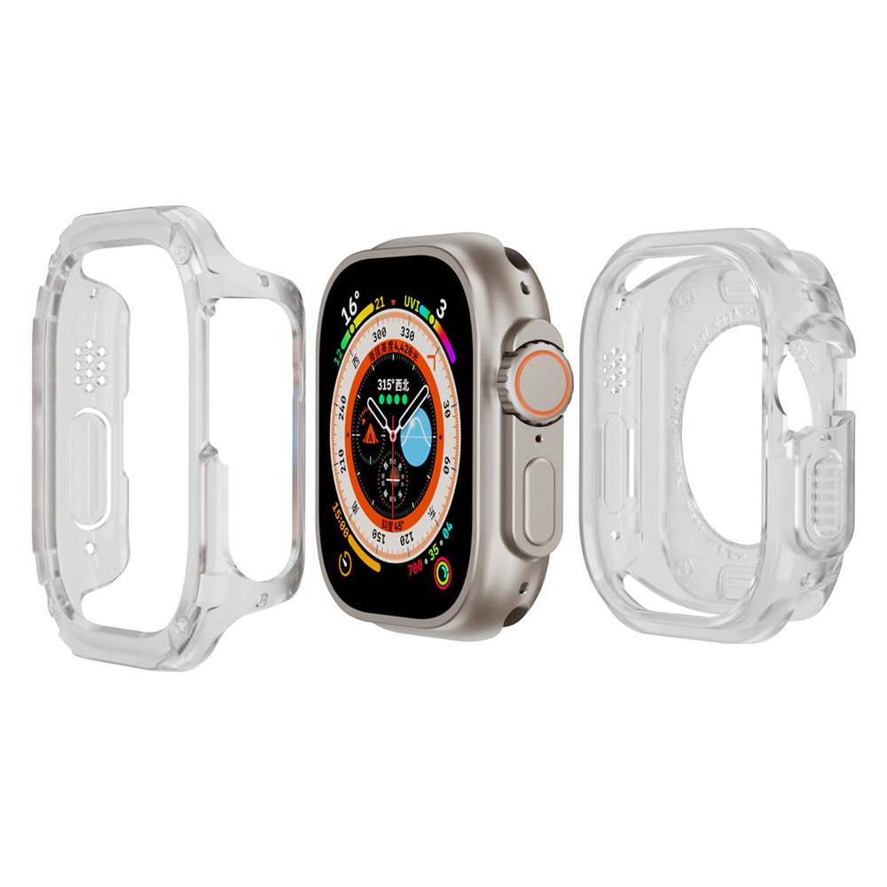 

Für Apple Watch Ultra 49 mm TPU+PC Watch Hülle Stoßdämpfer Schütze Watch Frame Cover - Transparent, Apple Watch Ultra 2 49mm