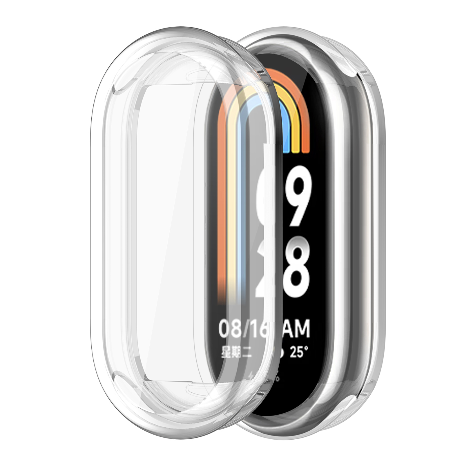 

Für Das Xiaomi Smart Band 8 Elektroplatten TPU -deckung Full Protection Watch Case - Transparent, Xiaomi Smart Band 8