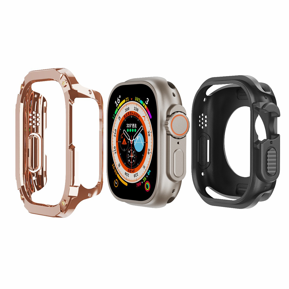 

Watch Case Für Die Apple Watch Series 8 7 41mm / Serie 6 5 4 SE (2022) SE 40 mm TPU+PC Schockdichte Rahmenabdeckung - Roségold, Apple Watch Series 6 40mm