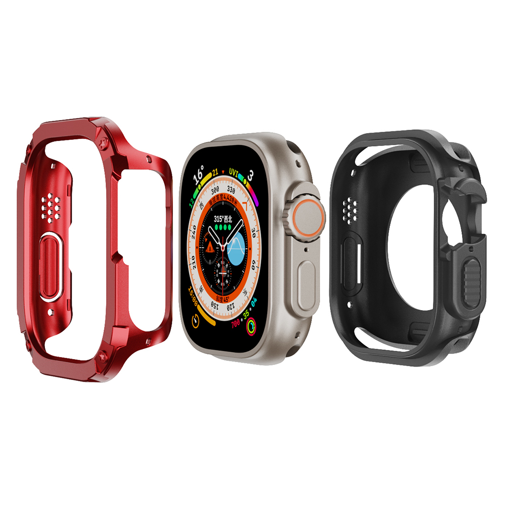 

Für Apple Watch Ultra 49mm Watch Case PC+TPU Anti-kratzer-schutzabdeckung - Rot, Apple Watch Ultra 2 49mm