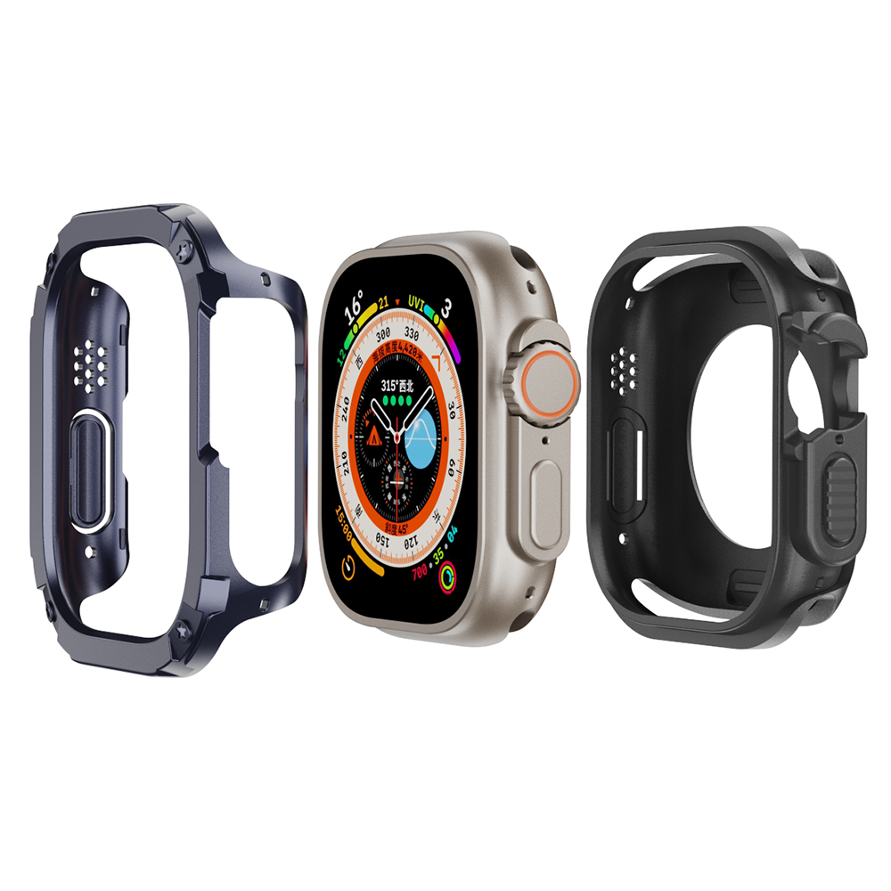 

Für Apple Watch Ultra 49mm Watch Case PC+TPU Anti-kratzer-schutzabdeckung - Mitternachtsblau, Apple Watch Ultra 2 49mm