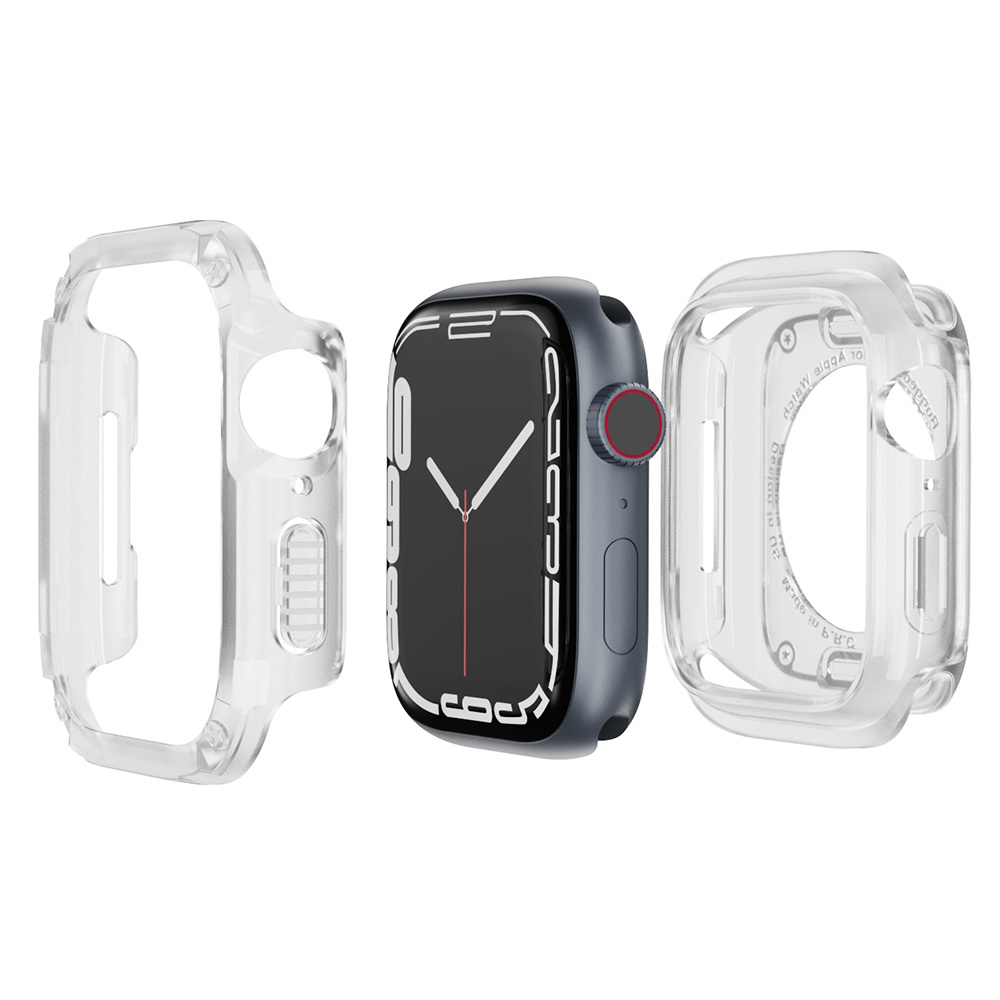 

Für Die Apple Watch Series 6 5 4 se se (2022) 44 mm / 8 7 45 mm Uhr Wachkoffer TPU+PC Anti-drop-abdeckung - Transparent, Apple Watch Series 9 45mm