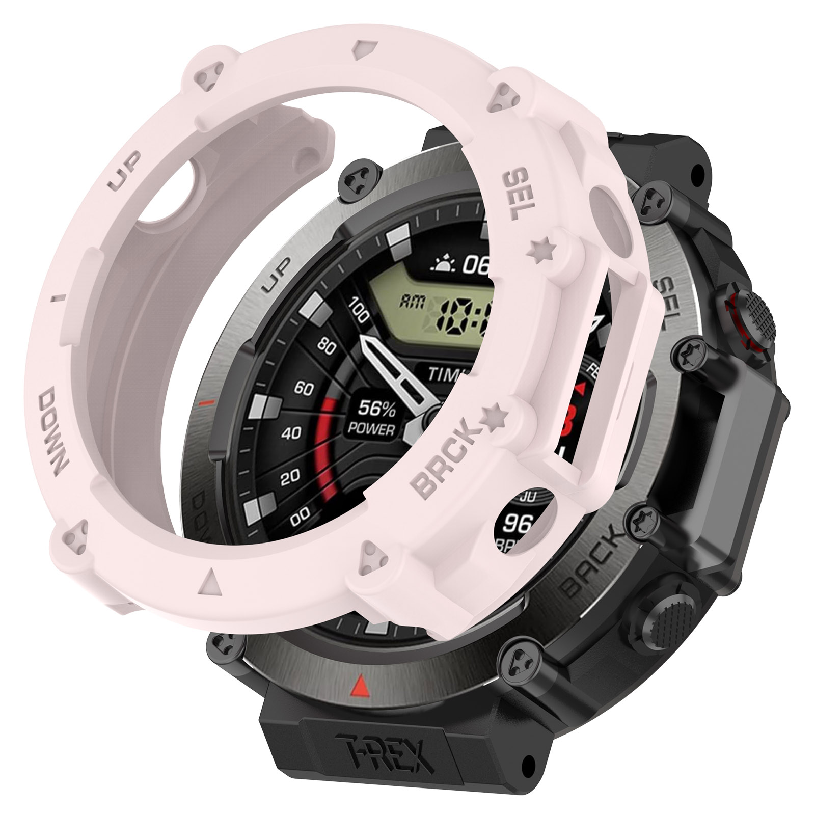

Anti-Scratch Watch Housing Case Für Amazfit T-Rex Ultra A2142 TPU Cover Schnellfreisetzungen Hollow Case - Hell-pink, Huami Amazfit Watch