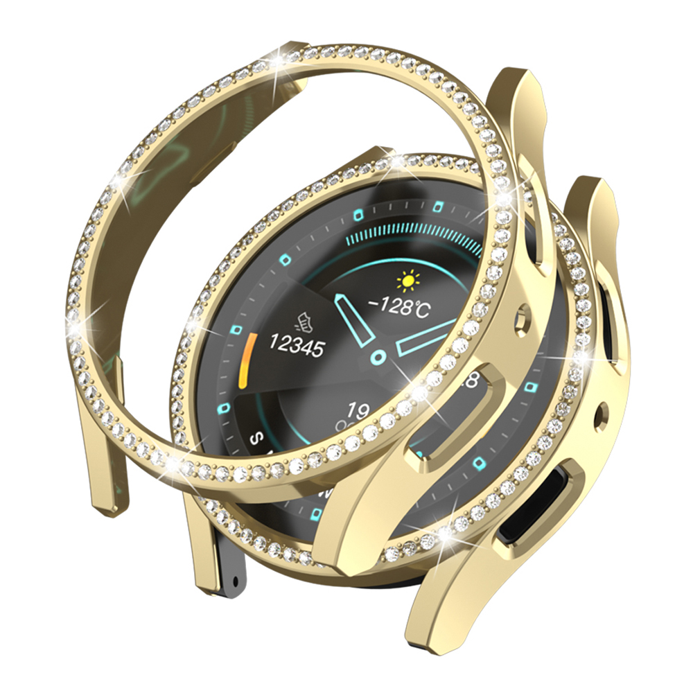 

Hartes PC -fallabdeckung Für Samsung Galaxy Watch6 40 -mm -strass -dekorated Hollow Watch Case Protector - Gold, Galaxy Watch6 40mm
