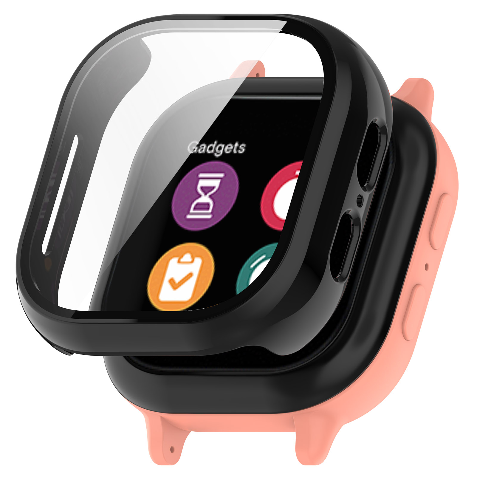 

Für Verizon Gizmowatch 2 Hard PC Protective Frame Watch-hülle Mit Integriertem, Femeriertem Glasfilm - Schwarz, Verizon GizmoWatch 2
