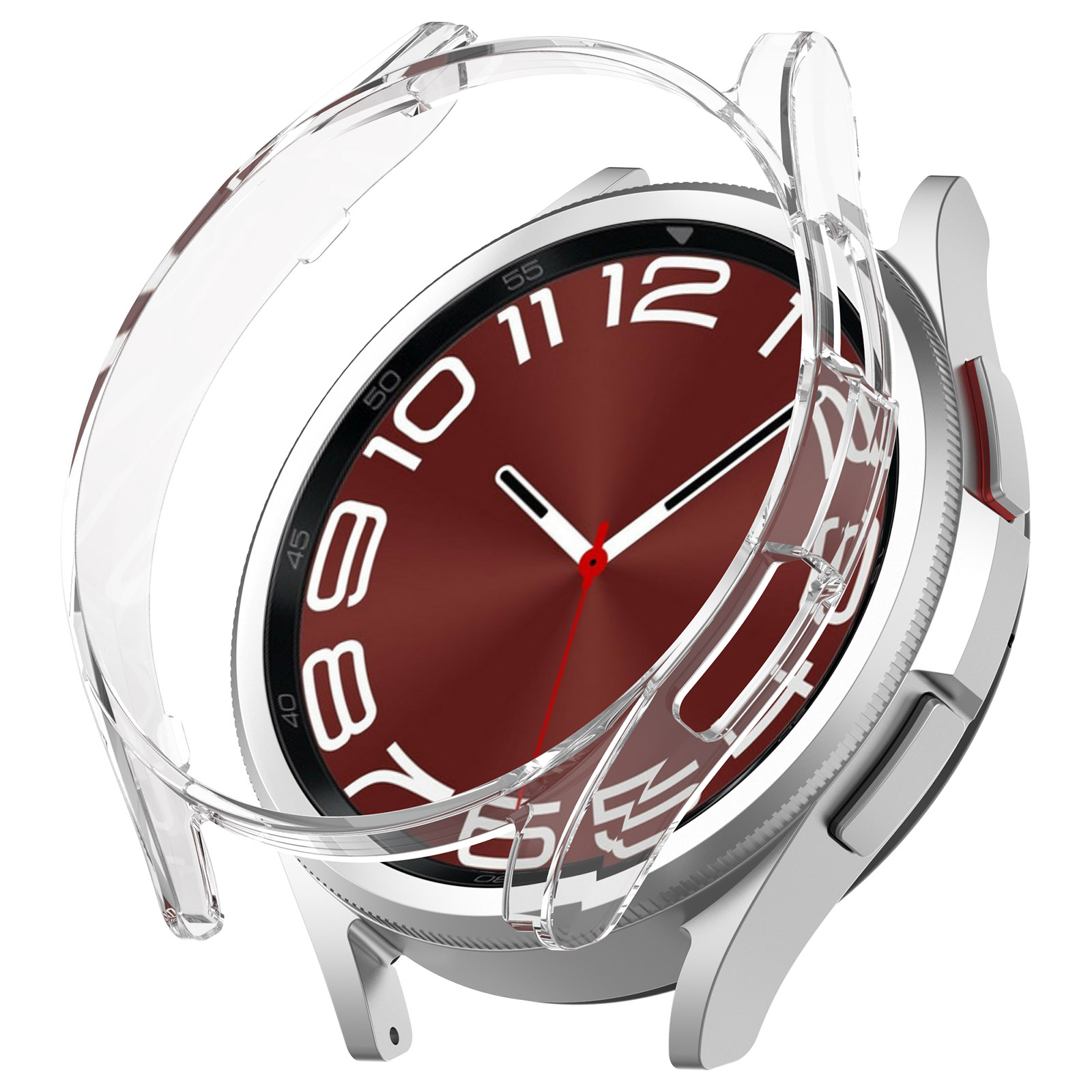 

Hartes Pc-koffer Für Samsung Galaxy Watch6 Classic 43 Mm, Ausgehöhlter Halb Verpackter Schutzabdeckung - Transparent, Galaxy Watch6 Classic 43mm