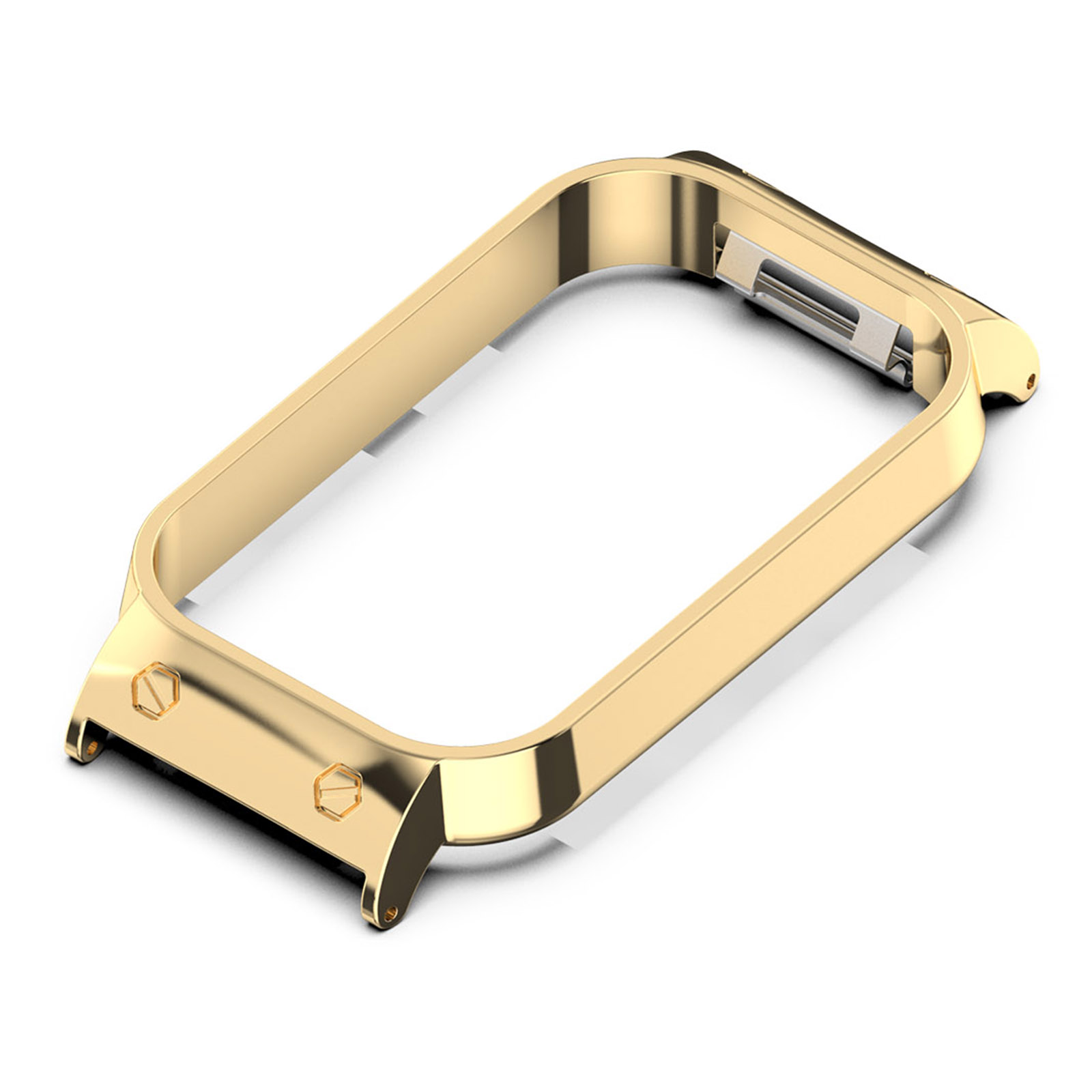 For Xiaomi Smart Band 8 Active   Redmi Smart Band 2 Watch Case Zinc Alloy Frame Work with 18mm Watchband - Gold