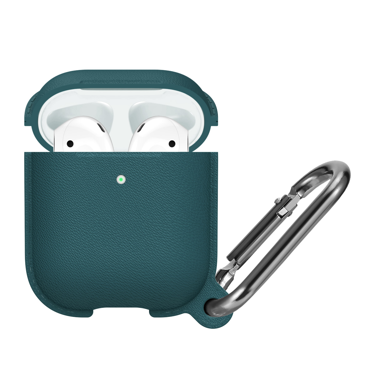 

Litchi Skin Silicone Case for Apple AirPods with Charging Case (2016)/(2019) / Apple AirPods with Wireless Charging Case (2019) - Atrovirens, Apple AirPods with Charging Case (2016)