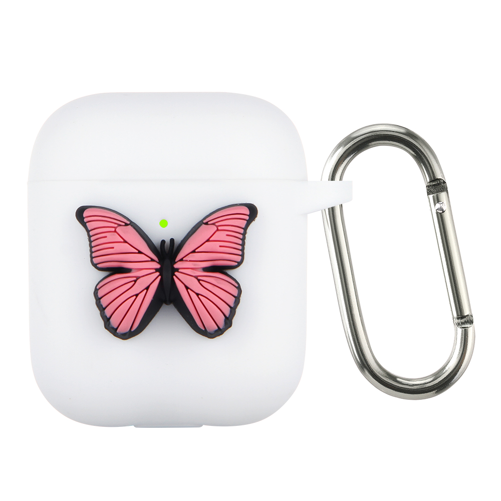 

Butterfly Decor Silicone Protective Case Headsets Accessories for Apple AirPods with Charging Case (2019)(2016) / Apple AirPods with Wireless Charging Case (2019) - White, Apple AirPods with Charging Case (2016)