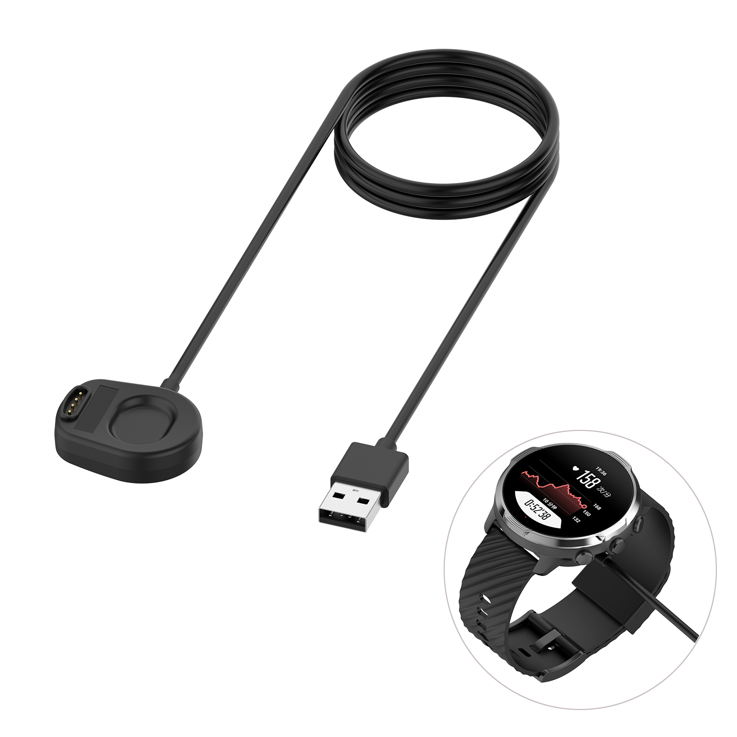 

Magnétique USB Charging Cable Data Sync Cord 100cm Pour Suunto 7 Smart Watch