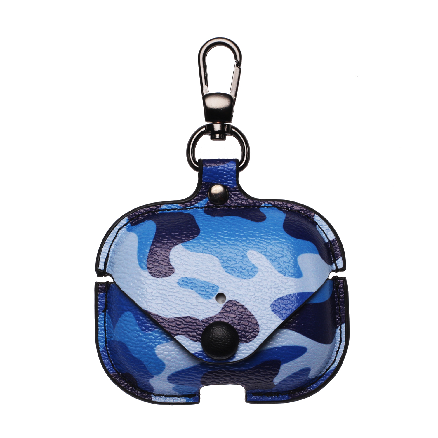 

CAMOUFLAGE Series Кожаный Bluetooth Наушники Чехол Для Apple Airpods Pro - Темно-синий, AirPods Pro