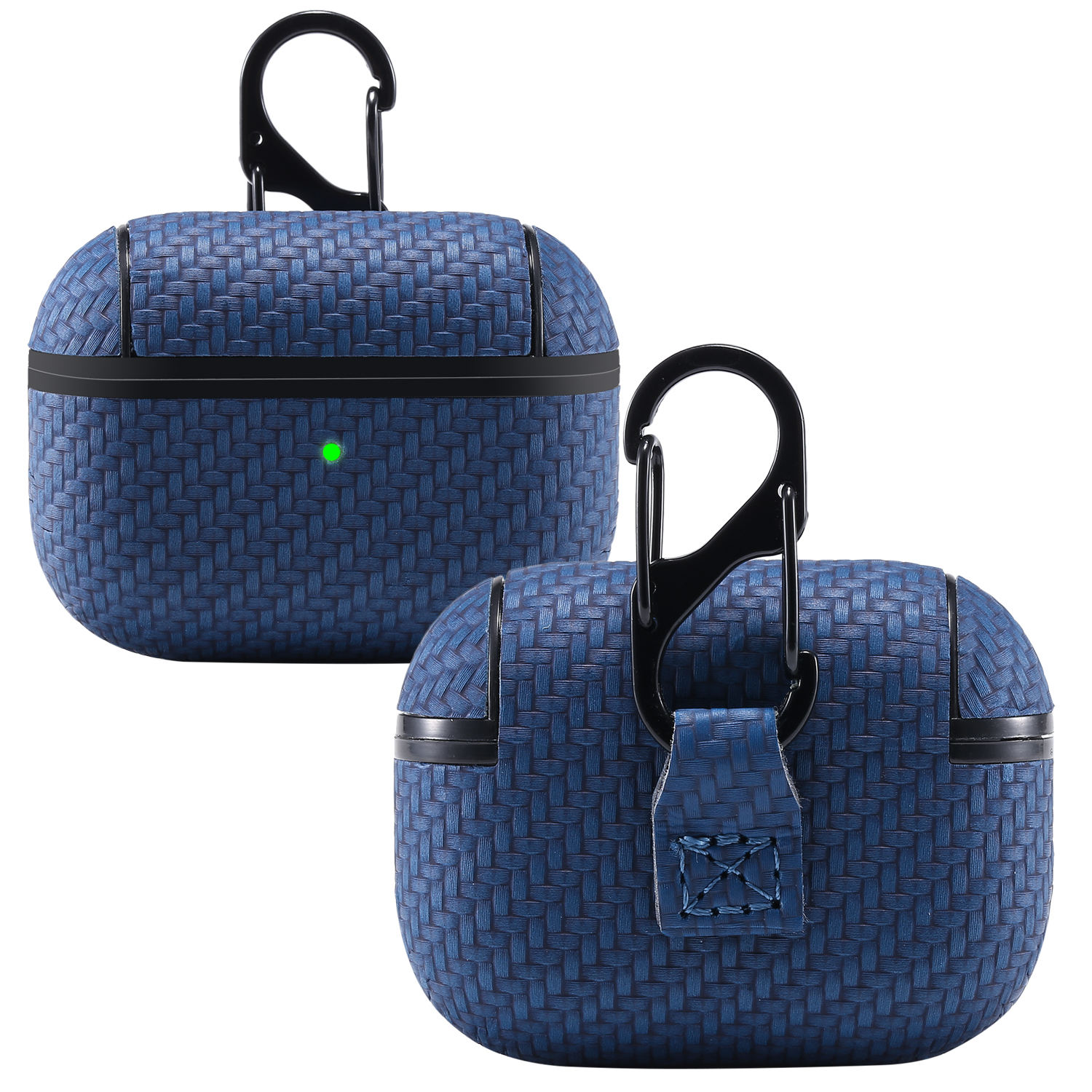 

Carbon Fiber Hard Plastic Earphone Case for Apple AirPods Pro - Blue, AirPods Pro