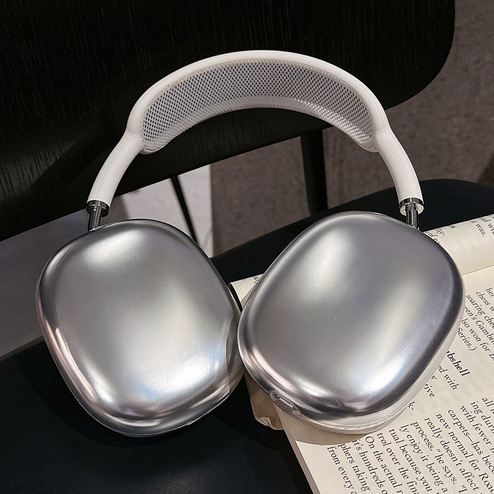 For AirPods Max with USB-C / Max 1 Pair Electroplating TPU Earmuff Shell Headphone Protective Cover