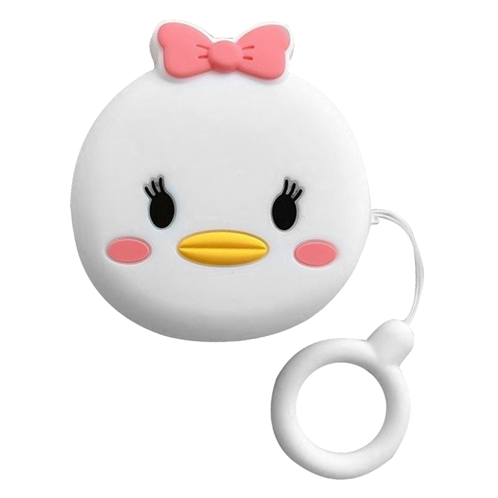 For Samsung Galaxy Buds2 Silicone Case Cartoon Bluetooth-compatible Earphone Dust-Proof Cover - Pink Bowknot Duck