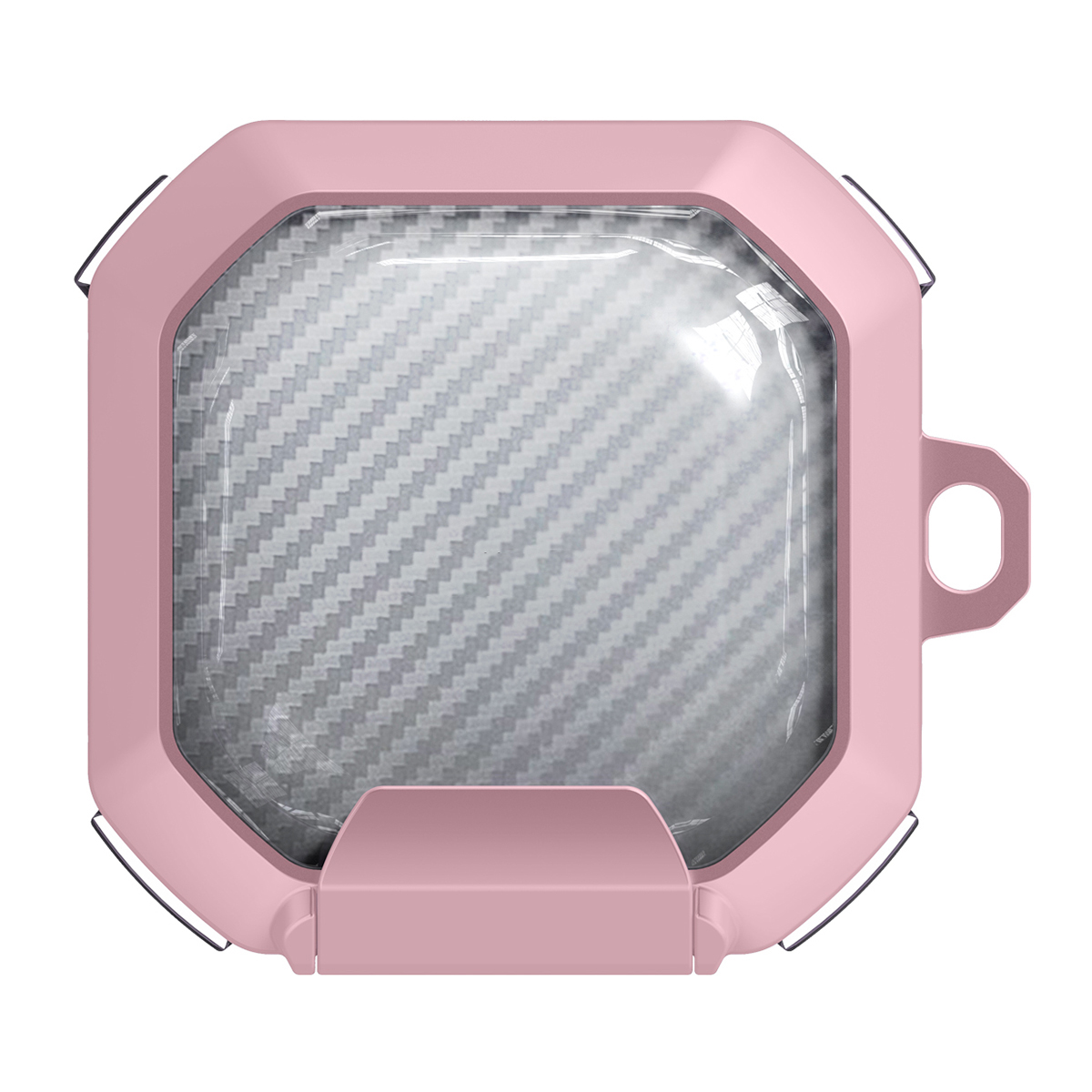 For Samsung Galaxy Buds Live / Buds2 / Buds Pro / Buds Pro 2 / Buds FE Earphone Case PC+TPU Cover with Stand - Transparent Pink