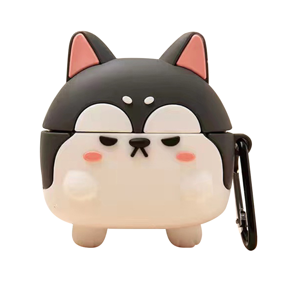 For Edifier X6 Bluetooth-compatible Earphone Silicone Case Cartoon Protective Cover with Carabiner - Husky