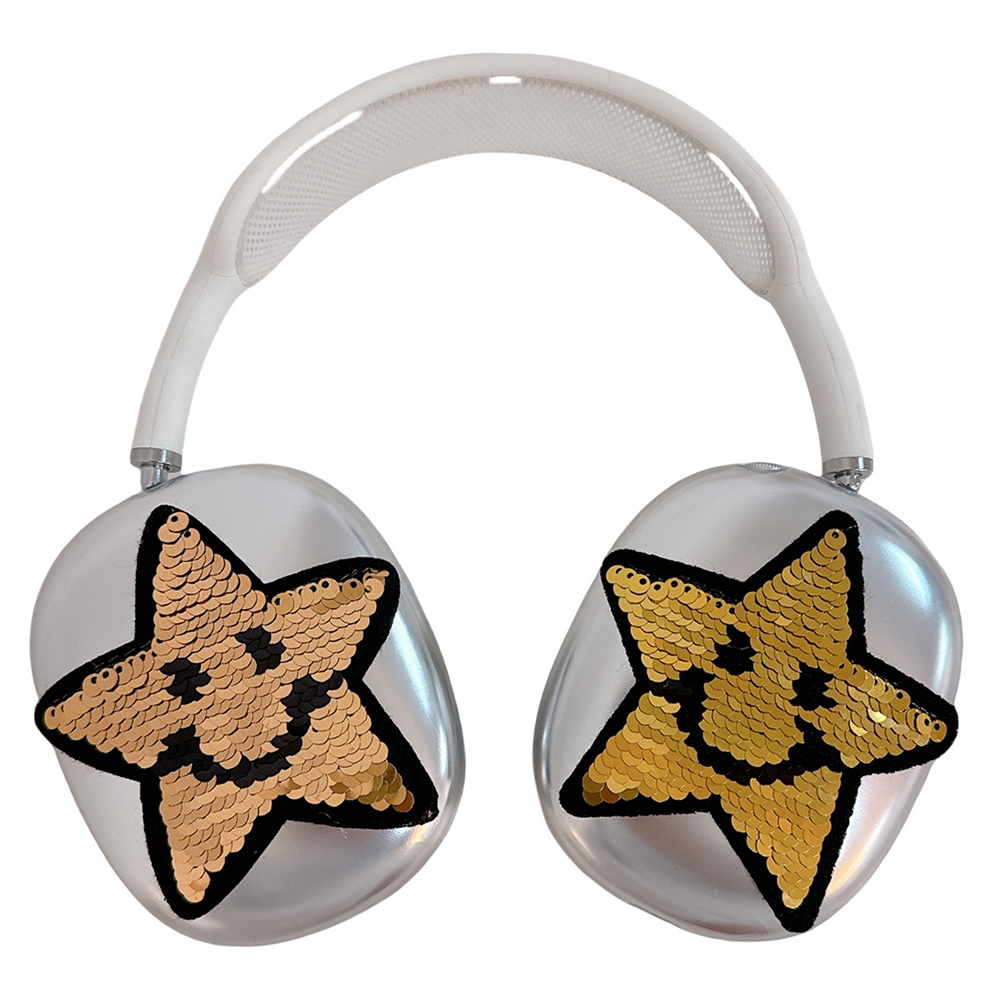 1Pair Protective Case for AirPods Max with USB-C / Max Headset TPU Sleeve Star Electroplated - Gold
