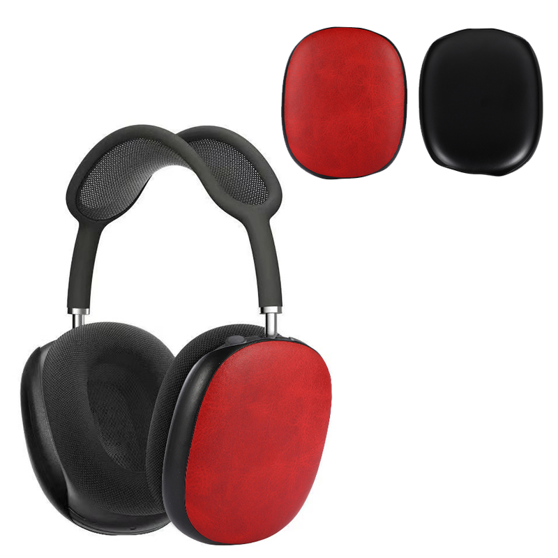 

1 Pair PC+PU Leather Headset Accessory Headband Case Skin Cushion Protective Cover for AirPods Max - Red