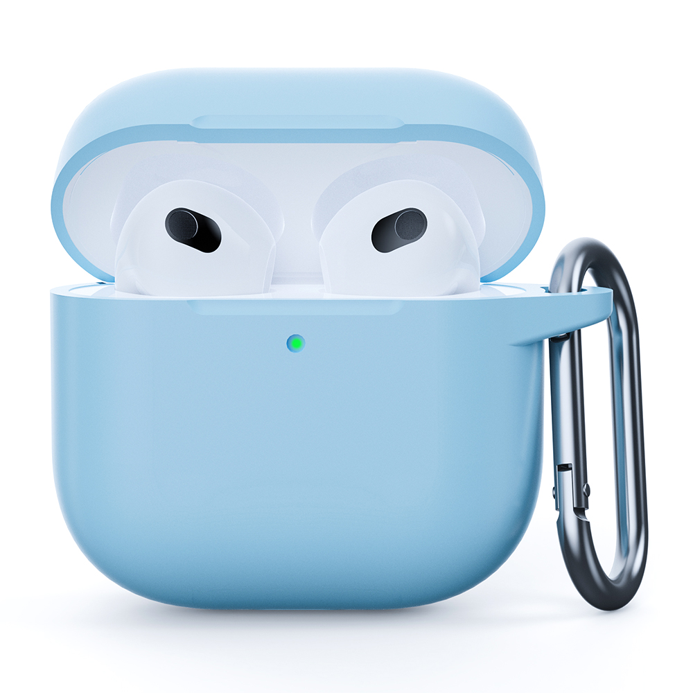 For AirPods 4 Silicone Case Integrated Bluetooth-compatible Earbuds Protector with Hook - Baby Blue