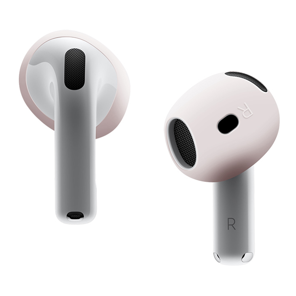 For AirPods 4 Earbuds Anti-slip Silicone Cover Bluetooth-compatible Earphones Earmuffs Ear Tips - Light Pink