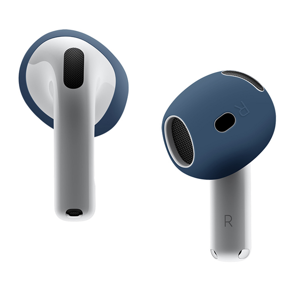 For AirPods 4 Earbuds Anti-slip Silicone Cover Bluetooth-compatible Earphones Earmuffs Ear Tips - Dark Blue