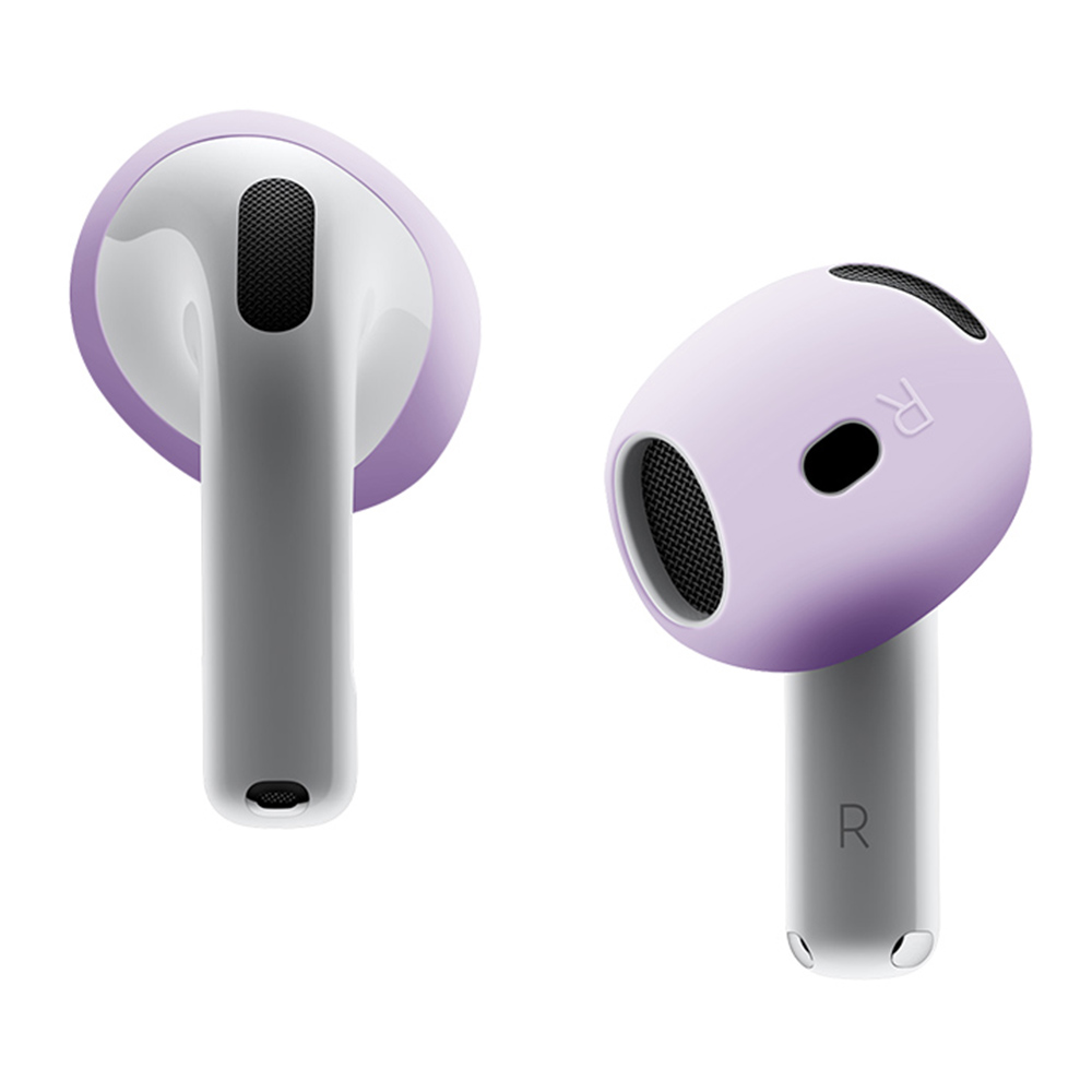 For AirPods 4 Earbuds Anti-slip Silicone Cover Bluetooth-compatible Earphones Earmuffs Ear Tips - Lavender Purple